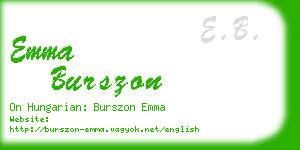 emma burszon business card